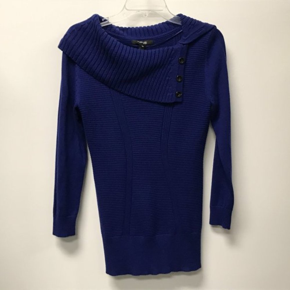 NWT Style & Co Envelope Neck Pullover Blue Sweater